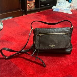 Kate Spade Black Crossbody Bag with Gold Accents